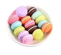 XCSJ Pack of 16 Realistic Artificial Macaron Macaron Model Macaroons Simulation Artificial Cakes Mini Cute Colourful Macaron for Photography Props, Home Party Decor, Bakery Display - 8 Colours