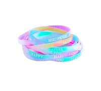 XCSM 10 Pcs Silicone Wristbands Men and Women Luminous Sports Bracelet Glow in The Dark Silicone Candy Color Letters Wrist Band Bracelet