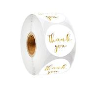 XCSM 500pcs Stickers/Roll Gold Thank You Stickers Foil Decorative Adhesive Gift Envelope Labels Stickers