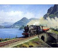 XCSQTYMY DIY Oil Painting by Numbers Steam Train Retro Train Paint by Number Kits Oil Painting Canvas for Adults and Kids Paintings for Home