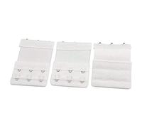 XCSSKG Lady 2 x 3 Hook and Eye Tape Streych Extension Bra Extender White (3 Pcs)