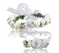 XCSSKG Women Headband Floral Flowers Wedding Garland Hair Bands Handmade Lady Girls Hairband Bridal Headdress Hairs Accessories