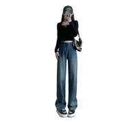 XCSTYY Women Jeans High-waisted, Straight-leg, Loose-fitting Floor-length Trousers, Suitable For Pear-shaped Figures