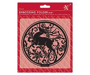 Xcut 6x6" Stag Embossing Folder, DIY Arts & Craft Accessories, Card Making Supplies, Embossing Decoration, Scoring Supplies & Crafting Tool Accessories, Scrapbooking, Embossing Ink Pads