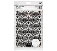 Xcut A5 Embossing Folder Damask Background, DIY Arts & Craft Accessories, Card Making Supplies Embossing Decoration, Scoring Supplies & Crafting Tool Accessories, Scrapbooking, Embossing Ink Pads