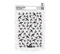 Xcut A5 Embossing Folder Swallow Pattern, DIY Arts & Craft Accessories, Card Making Supplies Embossing Decoration, Scoring Supplies & Crafting Tool Accessories, Scrapbooking, Embossing Ink Pads