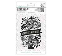 Xcut A6 Embossing Folder Make Life Beautiful, DIY Arts & Craft Accessories, Card Making Supplies Embossing Decoration, Scoring Supplies & Crafting Tool Accessories, Scrapbooking, Embossing Ink Pads