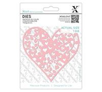Xcut Dies Floral Love Heart, 1 Piece, Carbon Steel, Art Craft Cutting Tool Supplies, Beautiful Decoration, Card Making, Gift Tag, Wrapping, Scrapbooking, Invitation Making, Crafters Companion