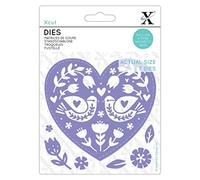 Xcut Dies, Folk Bird Hearts, 7 Pieces, Carbon Steel, Art & Craft, Cutting Tool Supplies, For Beautiful Decoration, Card Making, Gift Tag Wrapping, Scrapbooking, Invitation Making, Crafters Companion