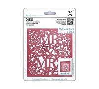 Xcut Dies Mr & Mrs, 2 Pieces, Carbon Steel, Art & Craft, Carbon Cutting Tool Supplies, For Beautiful Decoration, Card Making, Gift Tag, Wrapping, Scrapbooking, Invitation Making, Crafters Companion