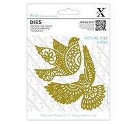 Xcut Dies, Oranate Dove, 2 Pieces, Carbon Steel, Art & Craft, Cutting Tool, For Beautiful Decoration, Card Making, Gift Tag Wrapping, Scrapbooking, Invitation Making, Crafters Companion