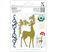 Xcut Dies Ornate Reindeer, Carbon Steel, Art & Craft, Cutting Tool Supplies, Beautiful Decoration, Card Making, Gift Tag Wrapping, Scrapbooking, Invitation Making, Crafters Companion