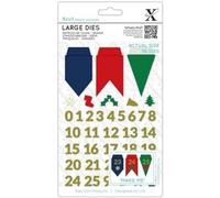 Xcut Large Dies Advent Bunting, Carbon Steel, Art & Craft, Cutting Tool Supplies, Beautiful Decoration, Card Making, Gift Tag Wrapping, Scrapbooking, Invitation Making, Crafters Companion