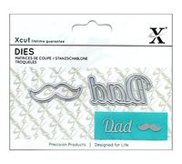 Xcut Mini Sentiment Die Dad 2 Pieces, Carbon Steel, Art & Craft, Carbon Cutting Tool Supplies, Beautiful Decoration, Card Making Gift Tag, Wrapping, Scrapbooking, Invitations, Crafters Companion
