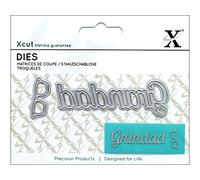Xcut Mini Sentiment Die Grandad 2 Pieces, Carbon Steel, Art & Craft Carbon Cutting Tool Supplies For Beautiful Decoration, Card Making Gift Tag, Wrapping, Scrapbooking, Invitations, Crafters Companion