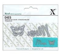 Xcut Mini Sentiment Die Mum 2 Pieces, Carbon Steel, Art & Craft, Carbon Cutting Tool Supplies, Beautiful Decoration, Card Making Gift Tag, Wrapping, Scrapbooking, Invitations, Crafters Companion