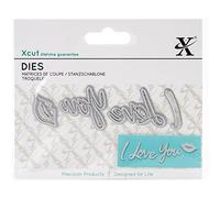 Xcut Mini Sentiment Dies I Love You Carbon Steel, Art & Craft, Carbon Cutting Tool Supplies, For Beautiful Decoration, Card Making Gift Tag, Wrapping, Scrapbooking, Invitations, Crafters Companion