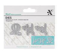 Xcut Mini Sentiment Dies Live Life Carbon Steel, Art & Craft, Carbon Cutting Tool Supplies, For Beautiful Decoration, Card Making Gift Tag, Wrapping, Scrapbooking, Invitations, Crafters Companion