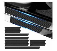 XCVFSRW 9 Pcs Carbon Car Door Sill Protector Strips, for Suzuki S Cross Scross 2014-2025 2026 Welcome Pedal Decorative Sticker Kick Plates Scuff Plate Accessory