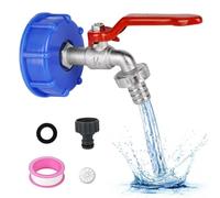 XCWTBL 1/2" Leakproof Brass IBC Tank Fittings IBC Tank Adapter IBC Tank Valve for S60x6 Water Storage Tank Tap Tank Garden Hose Connector Replace Valve Fitting Parts