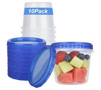 XCWTBL 10 Pack Plastic Soup Containers Freezing, Microwave Safe 700ml Deli With Twist Top Lids,Reusable Food Storage Containers Food Storage Freezer,Airtight,Dishwasher