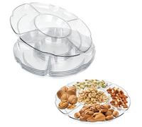 XCWTBL 5 Pack Clear Compartment Trays with 5 Section, Reusable Plastic Trays and Platters for Parties, Serving Dishes & Platters for Parties Snacks Fruit Candies Dessert Nibbles Nuts