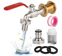 XCWTBL Garden Tap with Kit 1/2 Inch Water Faucet Rust and Frost Water Butt/Rain Barrel Outlet Hole Adaptor/Connector 1/2 Inch IBC Water Butt Tap Outdoor Tap Kit for Storage Tanks
