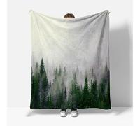 XCWYF Fleece Blanket Throw for Sofa misty forest 150x200cm Super Soft Fluffy Warm Flannel Blanket Lightweight Cozy Plush Microfiber Blanket, for All Season