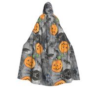 Xcwzbls Adult Halloweenhalloween Grey Bat Spider Pumpkin Hoodie Cloak,Vampire Witch Cape, Fancy Dress Costume For Christmas Party Carnival