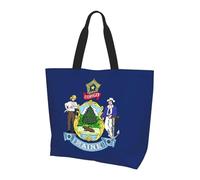 Xcwzbls Maine State Flag Large Capacity Single Shoulder Shopping Bag For Women,Handbag,Shoulder Bag For Work Travel Shopping