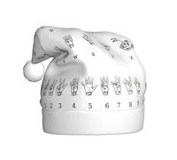 Xcwzbls Sign Language Alphabet Christmas Hat For Adult Red Santa Hat Father Fun Festive Headwear Xmas Office Party Accessories