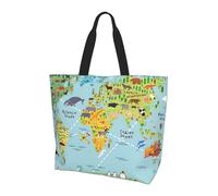 Xcwzbls World Map. Large Capacity Single Shoulder Shopping Bag For Women,Handbag,Shoulder Bag For Work Travel Shopping