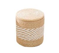 XCXDX Handmade Rattan Woven Storage Stool, Summer Round Leisure Footstool, Unique Makeup Stool, Housewarming Gift A S