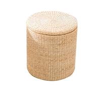 XCXDX Handmade Rattan Woven Storage Stool, Summer Round Leisure Footstool, Unique Makeup Stool, Housewarming Gift B M