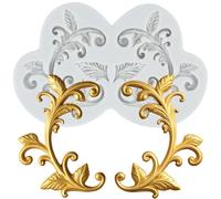 XCYRFMS Baroque Leaf Vine Polymer Clay Molds Baroque Scroll Lace Silicone Mold for Epoxy Resin Casting DIY Crafts Air Dry Polymer Crafts Supplies Clay Tools