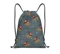 Xcyswbz Barn Swallow In Graphite Drawstring Backpack Sports Gym Bag,Lightweight Sackpack For Shopping Yoga Swimming Beach Travel
