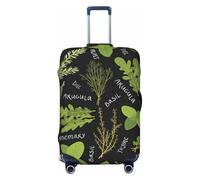 Xcyswbz Basil Thyme Dill & Rosemary Travel Luggage Cover, Washable Suitcase Covers,Elastic Baggage Protective Anti-Scratch