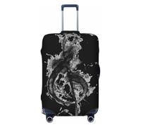 Xcyswbz Black Smoke Music Travel Luggage Cover, Washable Suitcase Covers,Elastic Baggage Protective Anti-Scratch