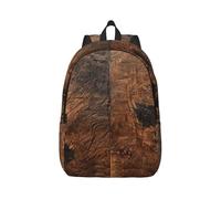 Xcyswbz Brown Cowhide Art Canvas Backpack Lightweight Travel Daypack Laptop Backpack College Student Rucksack For Men Women