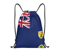 Xcyswbz Flag Of The Turks And Caicos Islands Drawstring Backpack Sports Gym Bag,Lightweight Sackpack For Shopping Yoga Swimming Beach Travel