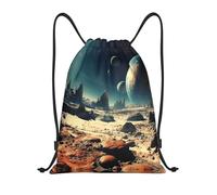 Xcyswbz Galaxy Nature Milky Way Atmosphere Planet Drawstring Backpack Sports Gym Bag,Lightweight Sackpack For Shopping Yoga Swimming Beach Travel