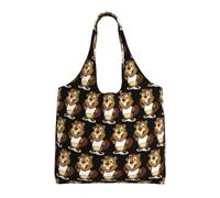 Xcyswbz Naughty Beaver Single-Shoulder Canvas Bag,Large Capacity Reusable Grocery Shopping Bag,Women'S Handbag Tote Travel