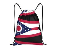 Xcyswbz Ohio State Flag Drawstring Backpack Sports Gym Bag,Lightweight Sackpack For Shopping Yoga Swimming Beach Travel