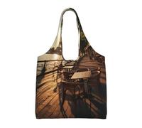 Xcyswbz Parisian Coffee Eiffel Tower Single-Shoulder Canvas Bag,Large Capacity Reusable Grocery Shopping Bag,Women'S Handbag Tote Travel