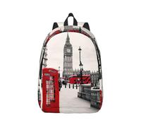 Xcyswbz Red Phone Booth London Street Canvas Backpack Lightweight Travel Daypack Laptop Backpack College Student Rucksack For Men Women