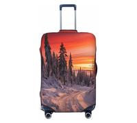 Xcyswbz Red Sky Snow Flake Travel Luggage Cover, Washable Suitcase Covers,Elastic Baggage Protective Anti-Scratch