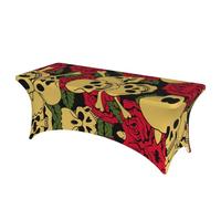 Xcyswbz Rose And Skull Rectangle Tablecloths,Resistant Spill Proof Table Covers Dust-Proof Table Tops For Kitchen Dining