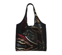 Xcyswbz Spartan Warrior Helmet Single-Shoulder Canvas Bag,Large Capacity Reusable Grocery Shopping Bag,Women'S Handbag Tote Travel