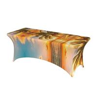Xcyswbz Sunset Hawaiian Palm Tree Waves Rectangle Tablecloths,Resistant Spill Proof Table Covers Dust-Proof Table Tops For Kitchen Dining