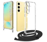 XCYYOO Cord Case Compatible with Samsung Galaxy S25 FE Universal Case with Cord Strap Strap Silicone Case with Collar Transparent Lanyard Case Adjustable Mobile Phone